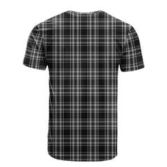 Stewart Black and White Tartan T-Shirt