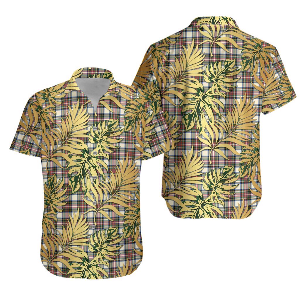 Stewart Dress Ancient Tartan Vintage Leaves Hawaiian Shirt