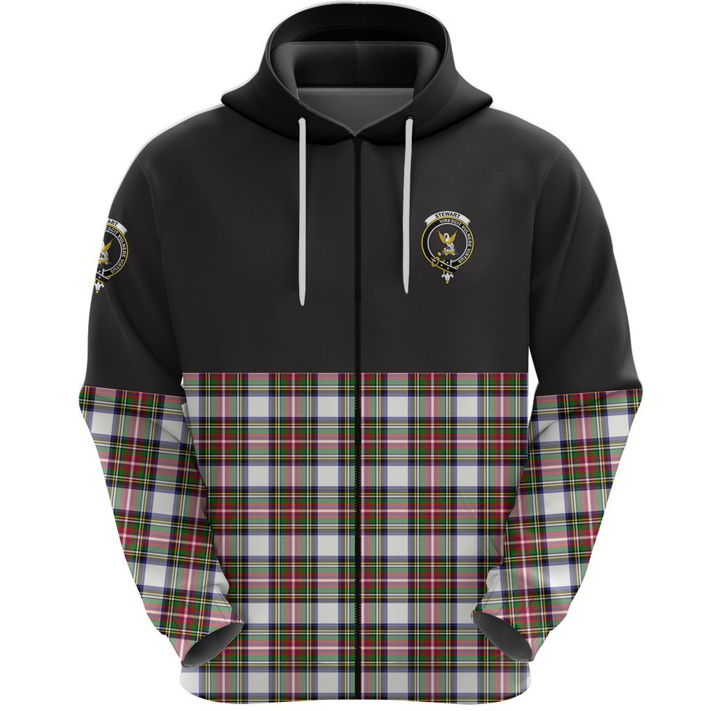 Stewart Dress Modern Clan Half Of Tartan Zipper Hoodie
