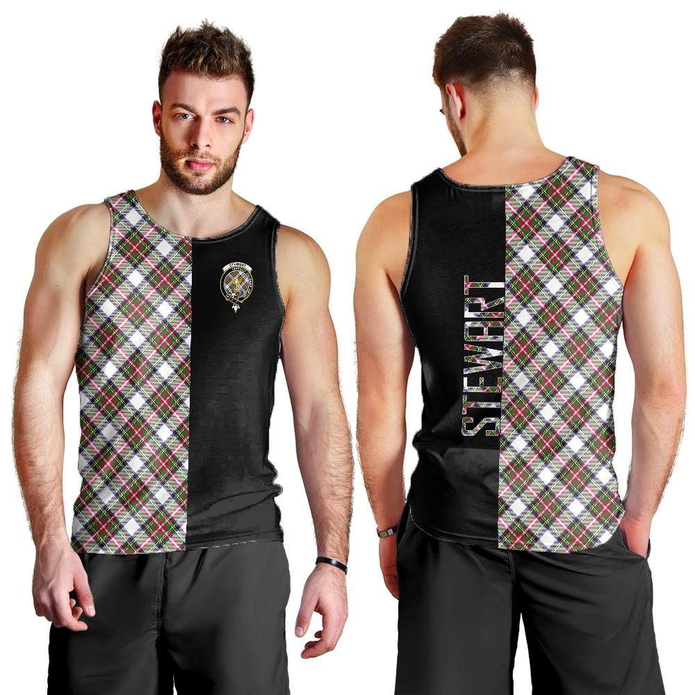 Stewart Dress Modern Tartan Crest Men's Tank Top - Cross Style