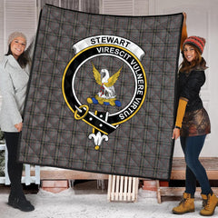 Stewart Grey Tartan Crest Quilt