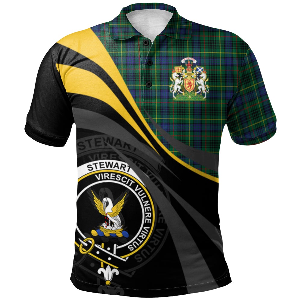 Stewart Hunting Modern Tartan Polo Shirt - Royal Coat Of Arms Style