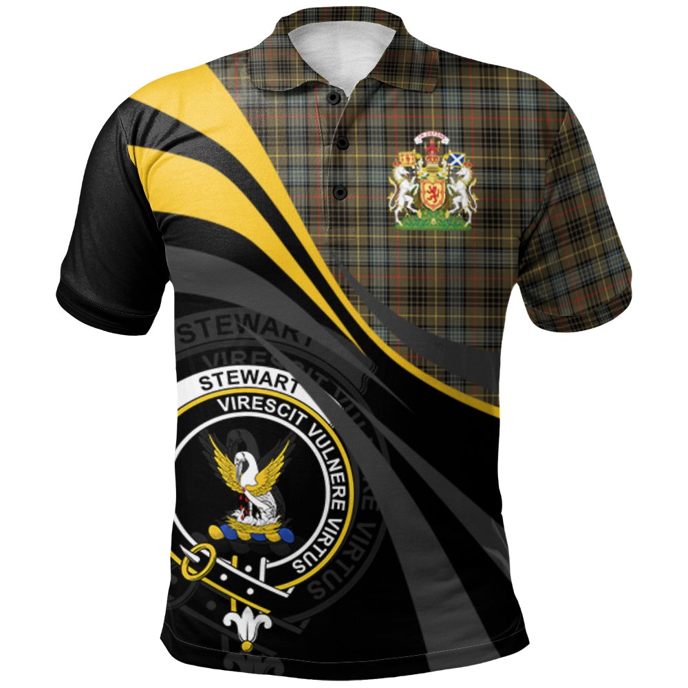 Stewart Hunting Weathered Tartan Polo Shirt - Royal Coat Of Arms Style