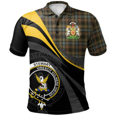 Stewart Hunting Weathered Tartan Polo Shirt - Royal Coat Of Arms Style