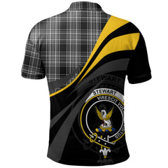 Stewart Mourning 02 Tartan Polo Shirt - Royal Coat Of Arms Style