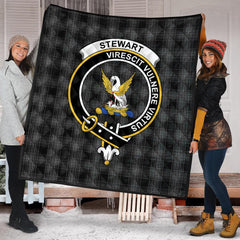 Stewart Mourning Tartan Crest Quilt