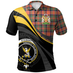 Stewart Royal Ancient Tartan Polo Shirt - Royal Coat Of Arms Style