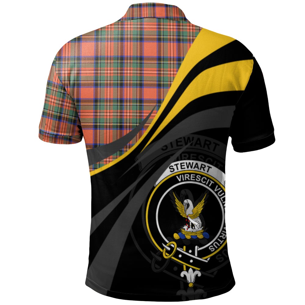 Stewart Royal Ancient Tartan Polo Shirt - Royal Coat Of Arms Style