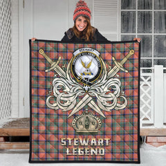 Stewart Royal Ancient Tartan Crest Legend Gold Royal Premium Quilt
