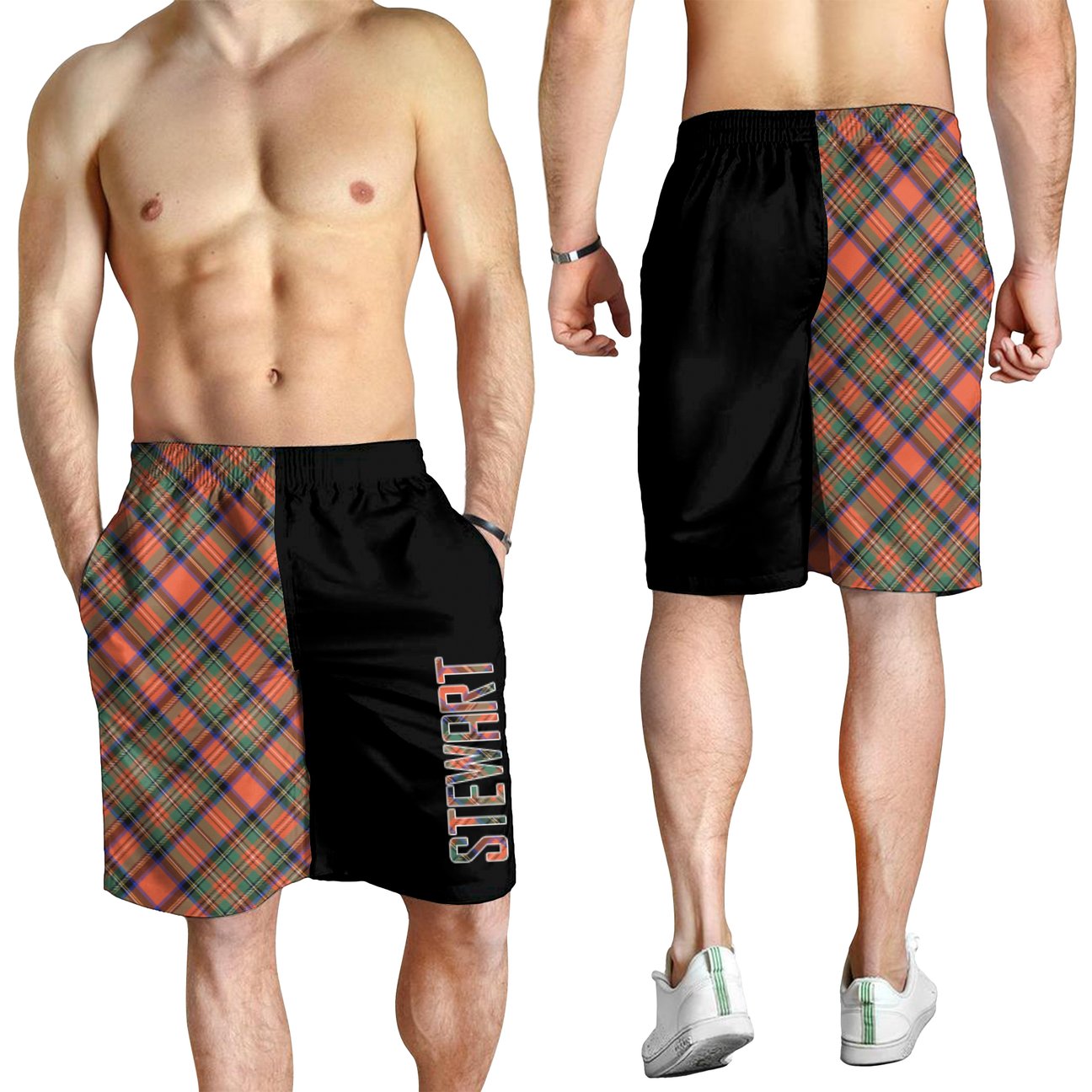 Stewart Royal Ancient Tartan Crest Men's Short - Cross Style