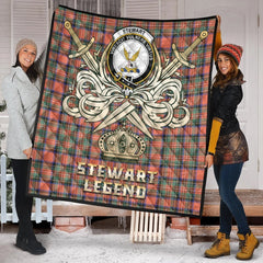Stewart Royal Ancient Tartan Crest Legend Gold Royal Premium Quilt