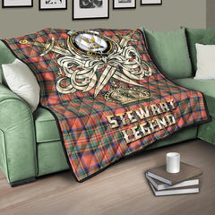 Stewart Royal Ancient Tartan Crest Legend Gold Royal Premium Quilt