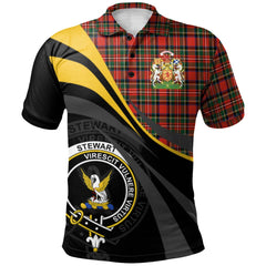 Stewart Royal Modern Tartan Polo Shirt - Royal Coat Of Arms Style