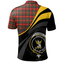 Stewart Royal Modern Tartan Polo Shirt - Royal Coat Of Arms Style