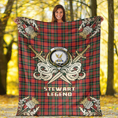 Stewart Royal Modern Tartan Gold Courage Symbol Blanket