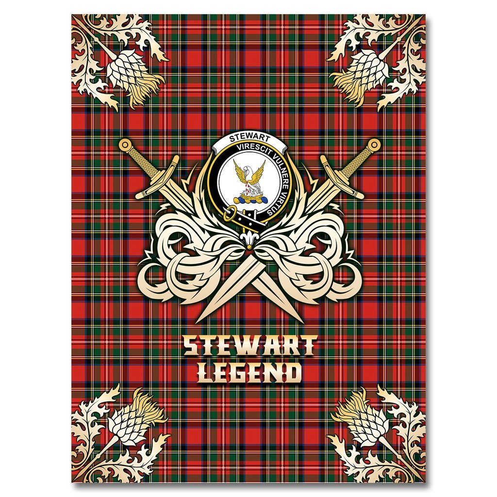 Stewart Royal Modern Tartan Gold Courage Symbol Blanket