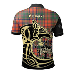 Stewart of Appin Ancient Tartan Polo Shirt Viking Wolf