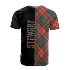 Stewart of Appin Ancient Tartan T-Shirt Half of Me - Cross Style