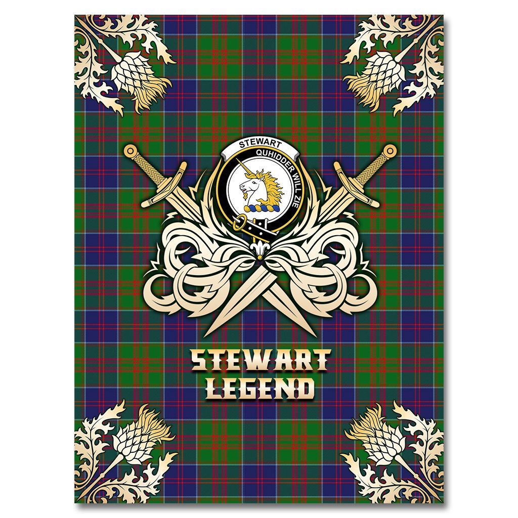 Stewart of Appin Hunting Modern Tartan Gold Courage Symbol Blanket