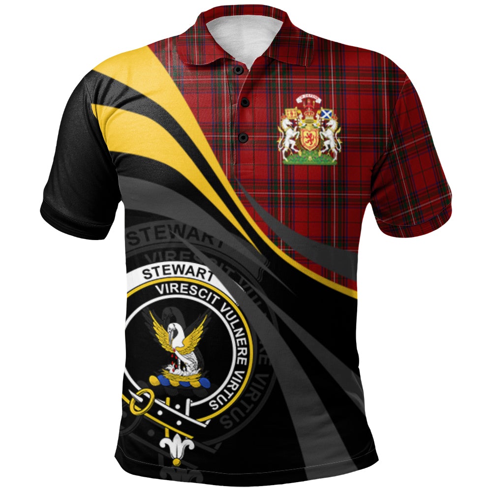 Stewart of Rothesay 01 Tartan Polo Shirt - Royal Coat Of Arms Style