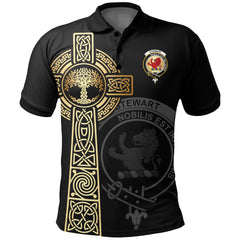 Stewart (Stuart) Clan Unisex Polo Shirt - Celtic Tree Of Life