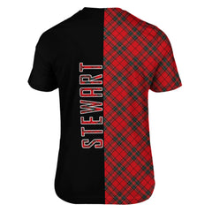 Stewart of Galloway Tartan T-Shirt Half of Me - Cross Style