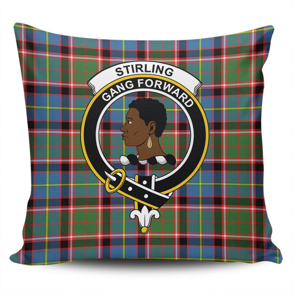 Scottish Stirling & Bannockburn District Tartan Crest Pillow Cover - Tartan Cushion Cover