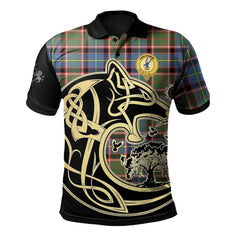 Stirling Bannockburn Tartan Polo Shirt Viking Wolf