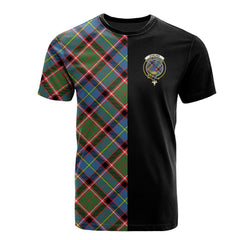 Stirling Bannockburn Tartan T-Shirt Half of Me - Cross Style