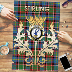 Stirling Bannockburn Tartan Crest Thistle Jigsaw Puzzles