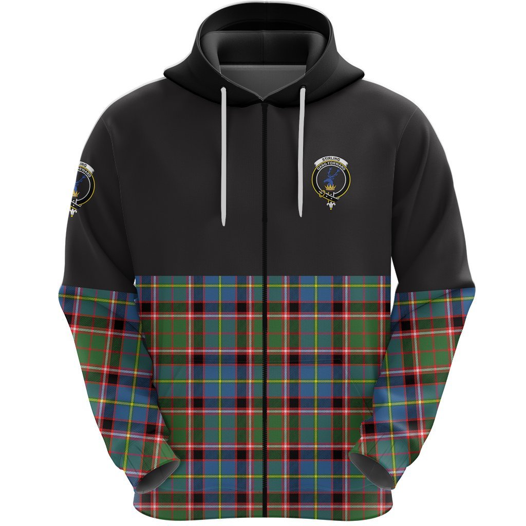 Stirling Bannockburn Clan Half Of Tartan Zipper Hoodie