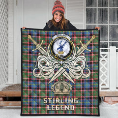 Stirling Bannockburn Tartan Crest Legend Gold Royal Premium Quilt