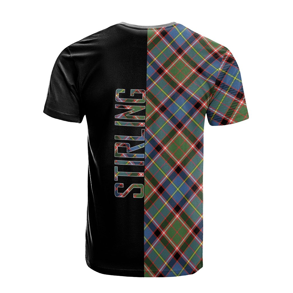 Stirling Bannockburn Tartan T-Shirt Half of Me - Cross Style