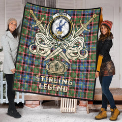 Stirling Bannockburn Tartan Crest Legend Gold Royal Premium Quilt