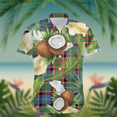 Stirling (of Cadder-Present Chief) Tartan Hawaiian Shirt Hibiscus, Coconut, Parrot, Pineapple - Tropical Garden Shirt