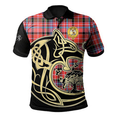 Straiton Tartan Polo Shirt Viking Wolf