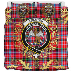 Straiton Tartan Crest Bedding Set - Golden Thistle Style