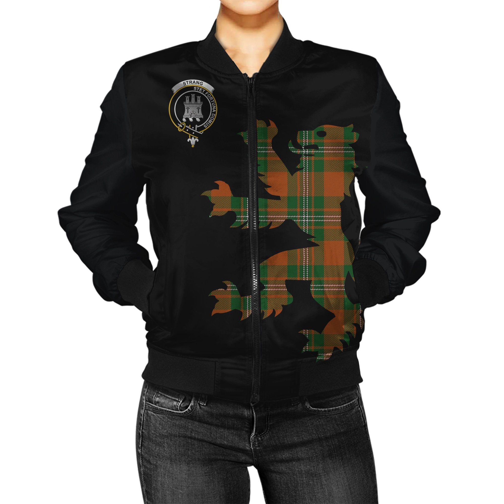 Strang (or Strange) Tartan Bomber Jacket Lion & Thistle