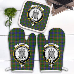 Strange Of Balkaskie Tartan Crest Oven Mitt And Pot Holder (2 Oven Mitts + 1 Pot Holder)