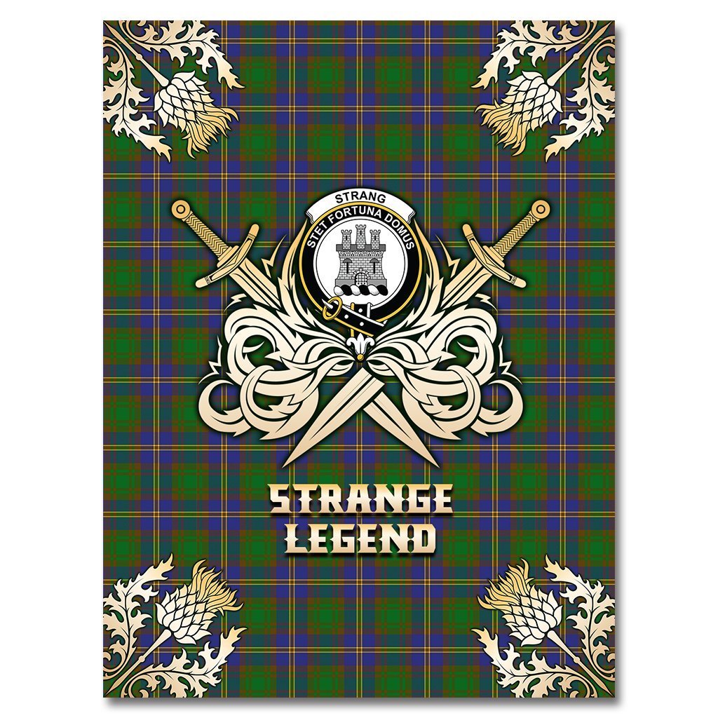 Strange of Balkaskie Tartan Gold Courage Symbol Blanket