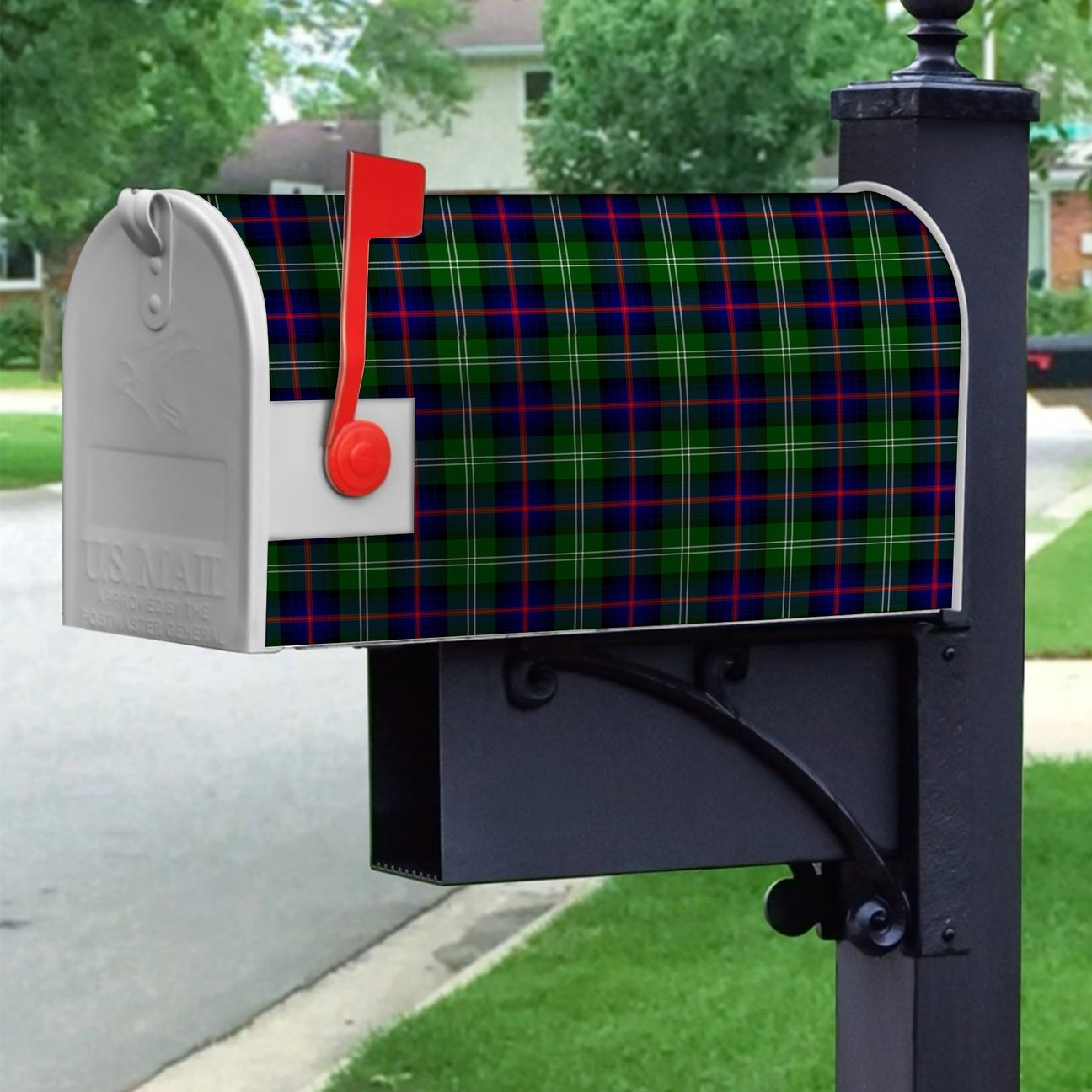 Sutherland Modern Tartan Crest Mailbox