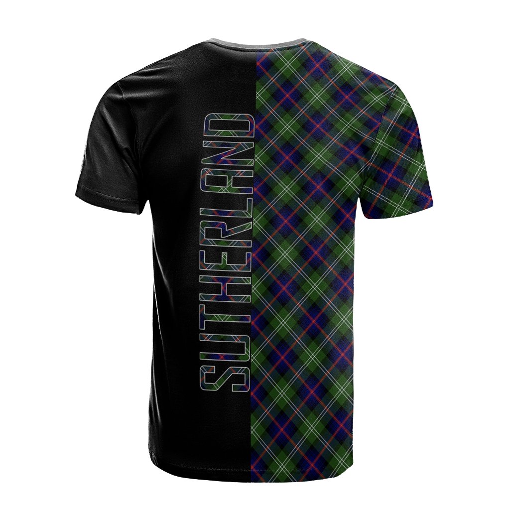 Sutherland Modern Tartan T-Shirt Half of Me - Cross Style