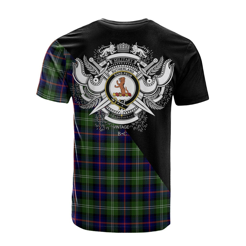 Sutherland Modern Tartan - Military T-Shirt
