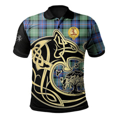 Sutherland Old Ancient Tartan Polo Shirt Viking Wolf