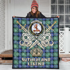 Sutherland Old Ancient Tartan Crest Legend Gold Royal Premium Quilt