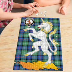 Sutherland Old Ancient Tartan Crest Unicorn Scotland Jigsaw Puzzles