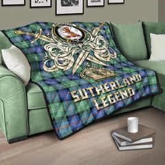 Sutherland Old Ancient Tartan Crest Legend Gold Royal Premium Quilt
