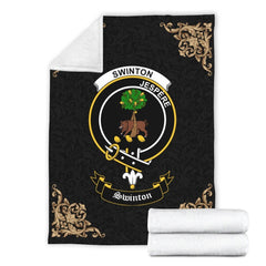 Swinton Crest Tartan Premium Blanket Black