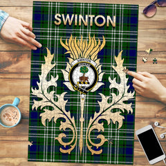 Swinton Tartan Crest Thistle Jigsaw Puzzles