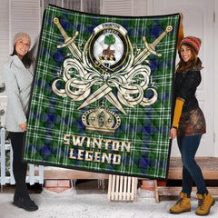 Swinton Tartan Crest Legend Gold Royal Premium Quilt